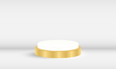 3D Realistic Gold Podium