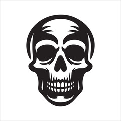 Skull icon silhouette vector illustration 