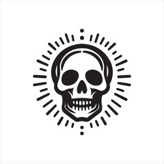 Skull icon silhouette vector illustration 