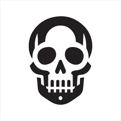 Skull icon silhouette vector illustration 