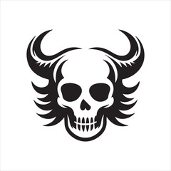Skull icon silhouette vector illustration 
