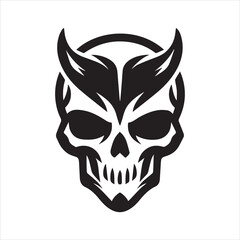 Skull icon silhouette vector illustration 