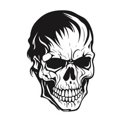 Skull skeleton vector design in different styles with solid background