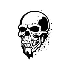 Skull skeleton vector design in different styles with solid background