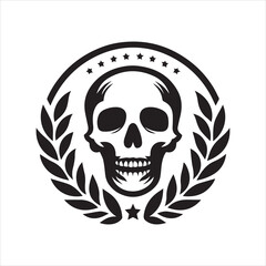 Skull icon silhouette vector illustration 