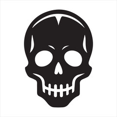 Skull icon silhouette vector illustration 