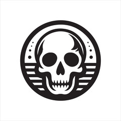 Skull icon silhouette vector illustration 