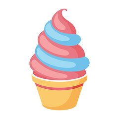 illustration of soft serve ice cream with for white background