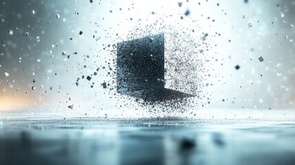 abstract 3d rendering of chaotic cube