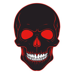 Skull skeleton vector design in different styles with solid background