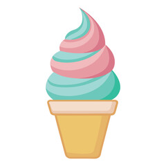 illustration of soft serve ice cream with for white background