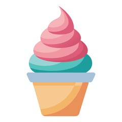 illustration of soft serve ice cream with for white background