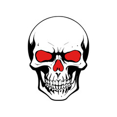 Skull skeleton vector design in different styles with solid background