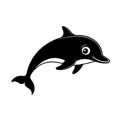 Dolphin cartoon vector silhouette