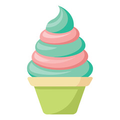 illustration of soft serve ice cream with for white background