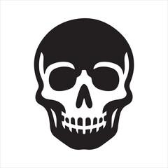Skull icon silhouette vector illustration 