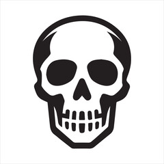 Skull icon silhouette vector illustration 