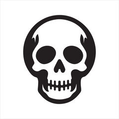 Skull icon silhouette vector illustration 