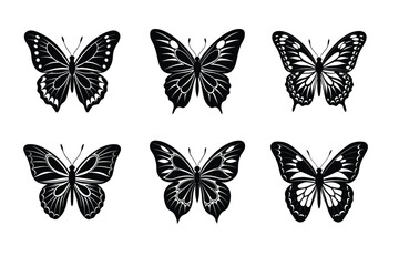 Collection of butterfly silhouettes illustration