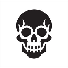 Skull icon silhouette vector illustration 
