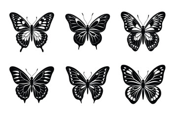 Collection of butterfly silhouettes illustration
