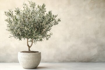 Fototapeta premium Decorative Olive Tree in Stylish Pot for Home Decor