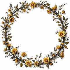 Fototapeta premium Luxury flowers circle border