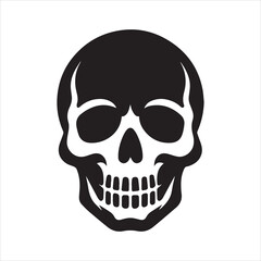 Skull icon silhouette vector illustration 