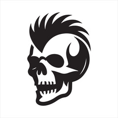 Skull icon silhouette vector illustration 