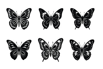 Collection of butterfly silhouettes illustration