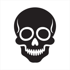 Skull icon silhouette vector illustration 