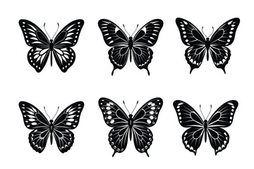 Collection of butterfly silhouettes illustration