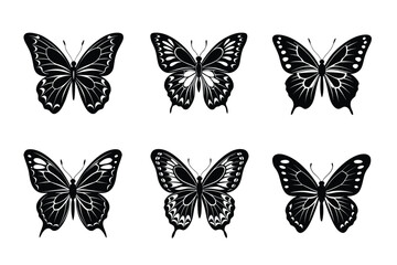 Collection of butterfly silhouettes illustration