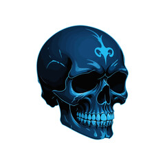 Skull skeleton vector design in different styles with solid background