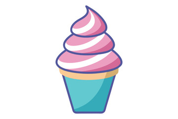 cartoon ice cream cone with vector illustration 