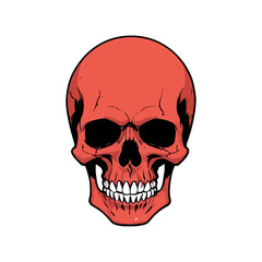 Skull skeleton vector design in different styles with solid background