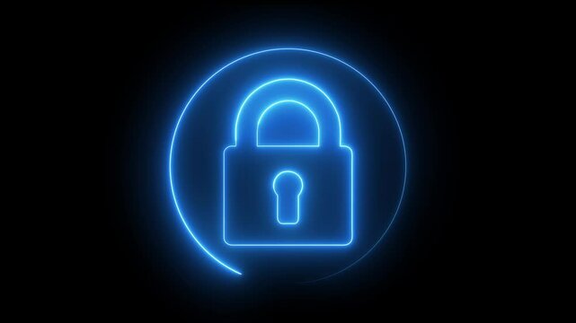 Security lock icon on black background . safety security privacy padlock icon.