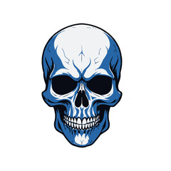 Fototapeta premium Skull skeleton vector design in different styles with solid background