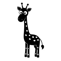 Giraffe cartoon vector silhouette