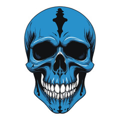 Skull skeleton vector design in different styles with solid background