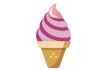 3d cone ice cream vector illustration