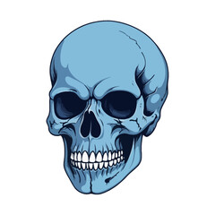 Skull skeleton vector design in different styles with solid background
