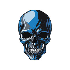 Skull skeleton vector design in different styles with solid background