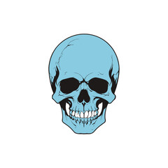 Skull skeleton vector design in different styles with solid background