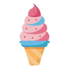 3d cone ice cream vector illustration