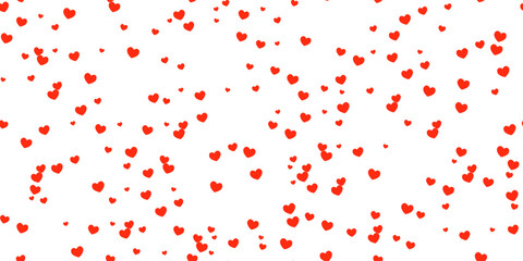 Valentine`s Day Seamless Pattern with Cute Red Hearts. Vector Illustration for Valentine`s Day Greetings Banner Design. Love Concept Trendy Abstract Template for Holiday Design.