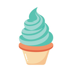 3d cone ice cream vector illustration