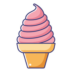 3d cone ice cream vector illustration