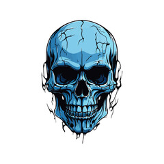 Skull skeleton vector design in different styles with solid background