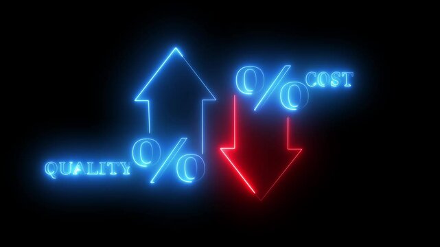Quality control and company cost reduction. Cost and quality control concept. Successful organization strategy and management.